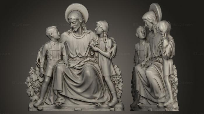Горельеф Иисус и дети